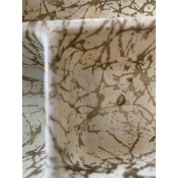 Vintage Max Klein Gold & White Plastic Drawer Organizer Divided Tray  MCM Retro - Picture 9 of 10